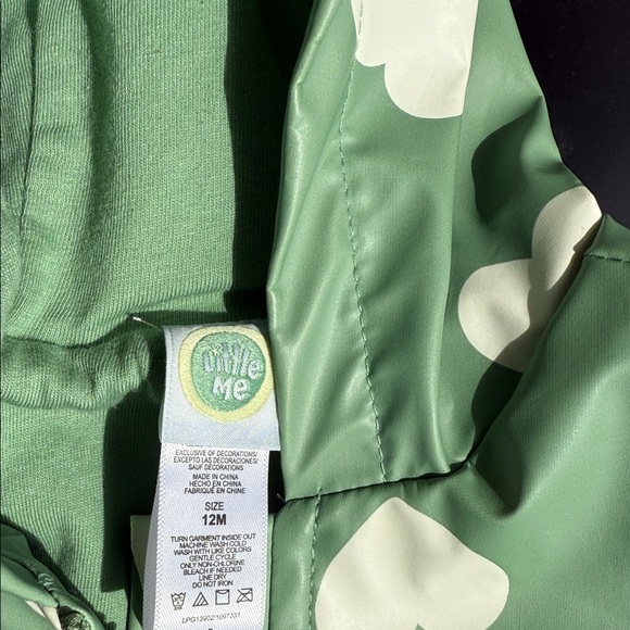 Little Me Green Heart Patterned Hooded Jacket - Picture 2 of 5